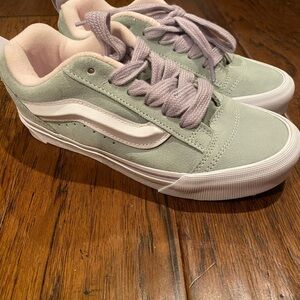 Vans Soft Pink and Light Green Sneakers